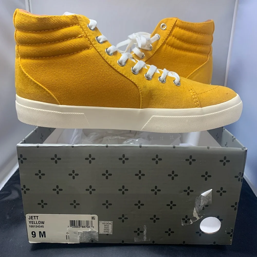 Sun + Stone Jett‎ High Top Sneakers Yellow Canvas Men’s Size 9 New in Box
